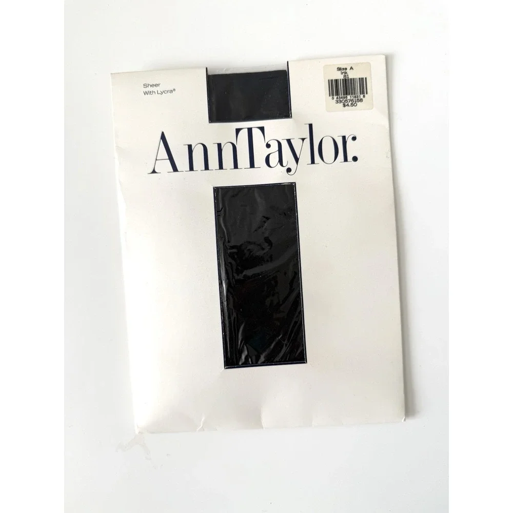 Vintage 80s Ann Taylor Hosiery Womens Small Black Elegant Heritage Preppy Classy